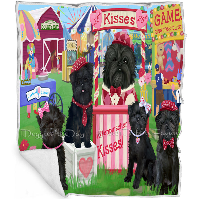 Carnival Kissing Booth Affenpinschers Dog Blanket BLNKT121332