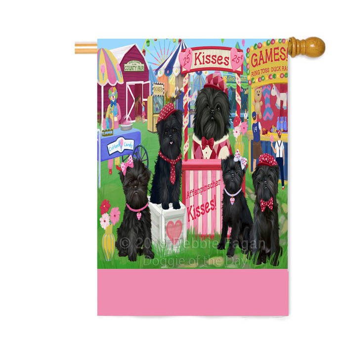 Personalized Carnival Kissing Booth Affenpinscher Dogs Custom House Flag FLG63565