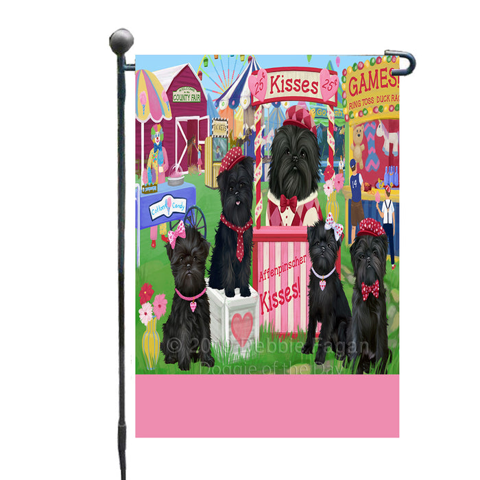 Personalized Carnival Kissing Booth Affenpinscher Dogs Custom Garden Flag GFLG64241