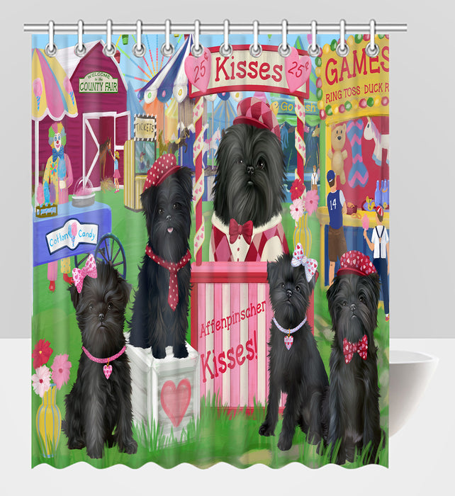 Carnival Kissing Booth Affenpinscher Dogs Shower Curtain