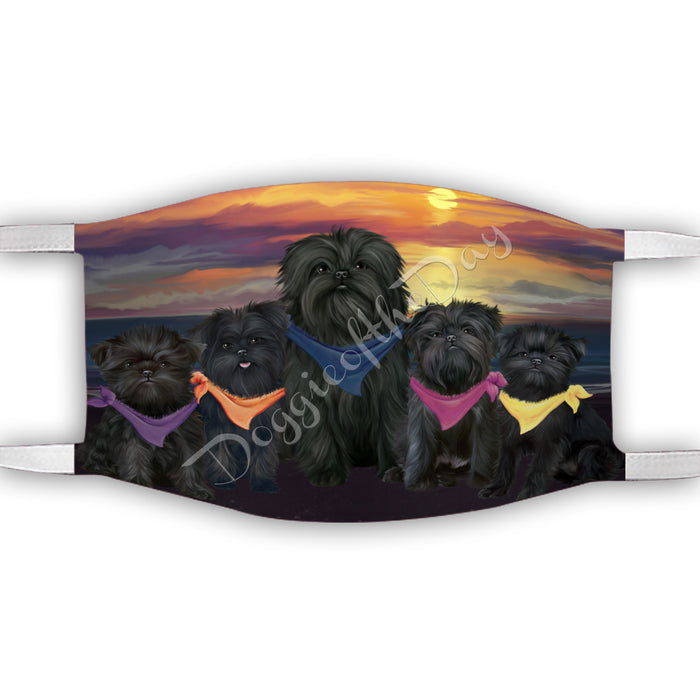 Family Sunset Affenpinscher Dogs Face Mask FM49159