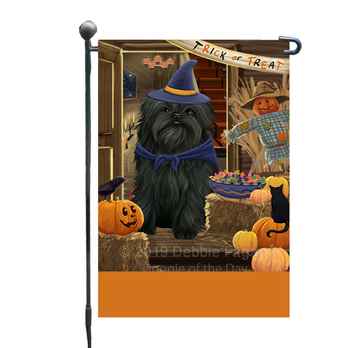 Personalized Enter at Own Risk Trick or Treat Halloween Affenpinscher Dog Custom Garden Flags GFLG-DOTD-A59396