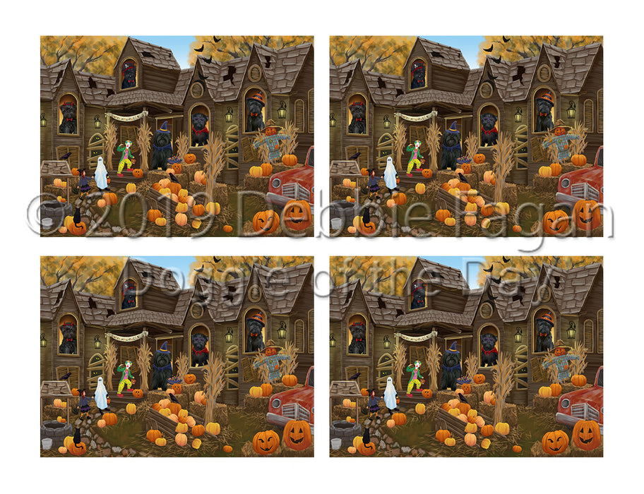 Haunted House Halloween Trick or Treat Affenpinscher Dogs Placemat