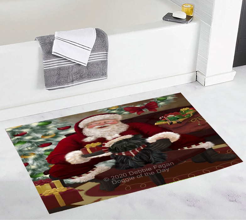 Santa's Christmas Surprise Affenpinscher Dog Bathroom Rugs with Non Slip Soft Bath Mat for Tub BRUG55375