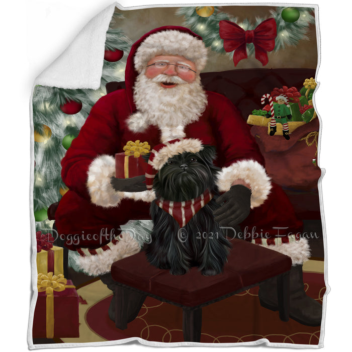 Santa's Christmas Surprise Affenpinscher Dog Blanket BLNKT142028