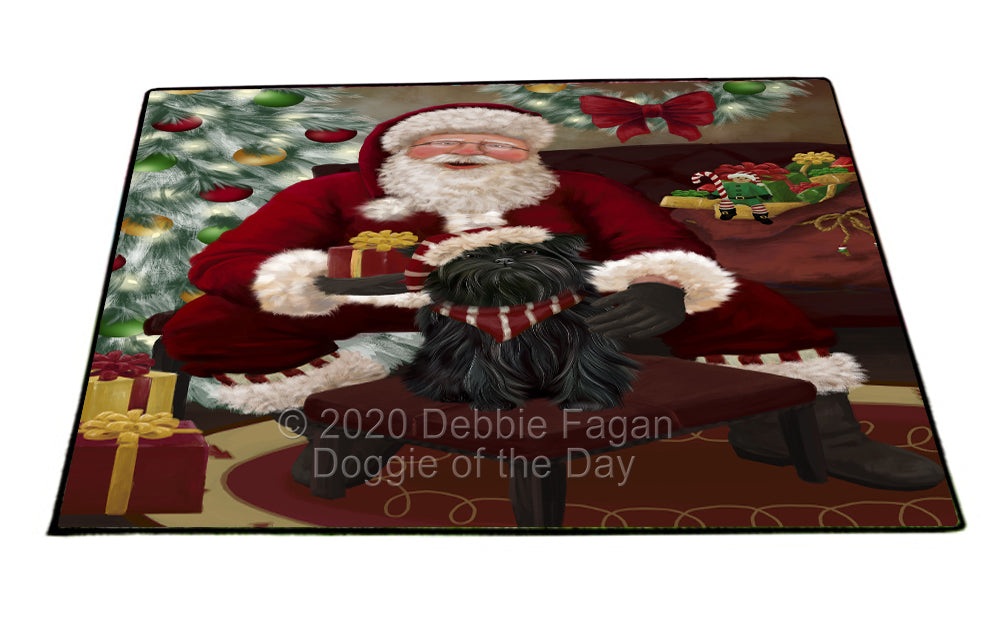 Santa's Christmas Surprise Affenpinscher Dog Indoor/Outdoor Welcome Floormat - Premium Quality Washable Anti-Slip Doormat Rug FLMS57337