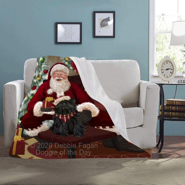 Santa's Christmas Surprise Affenpinscher Dog Blanket BLNKT142028