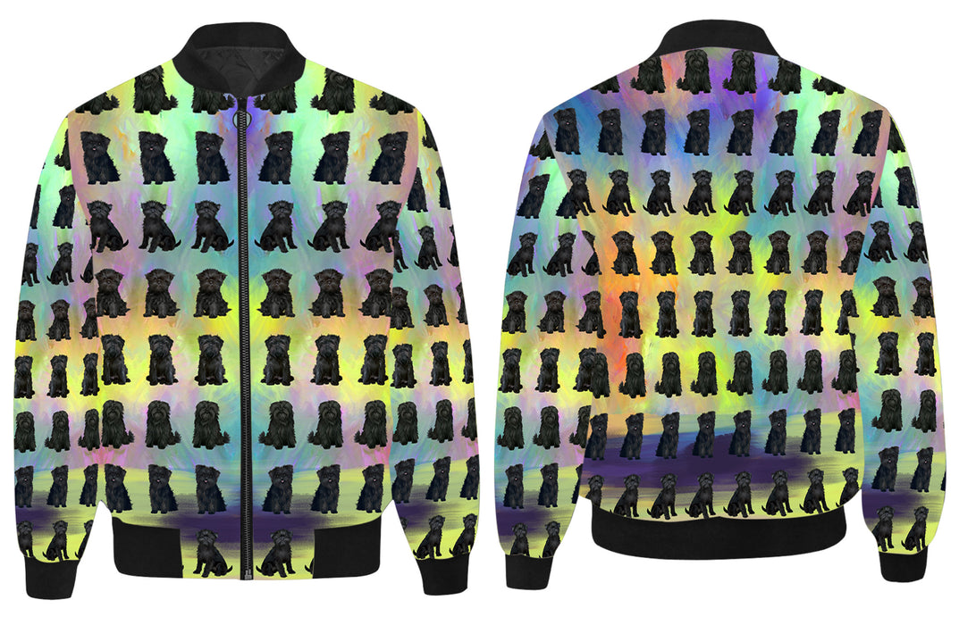 Paradise Wave Affenpinscher Dogs All Over Print Quilted Bomber Men's Jacket