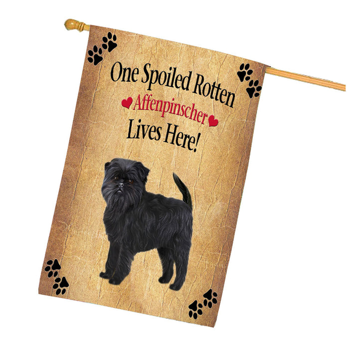 Spoiled Rotten Affenpinscher Dog House Flag Outdoor Decorative Double Sided Pet Portrait Weather Resistant Premium Quality Animal Printed Home Decorative Flags 100% Polyester FLG68090