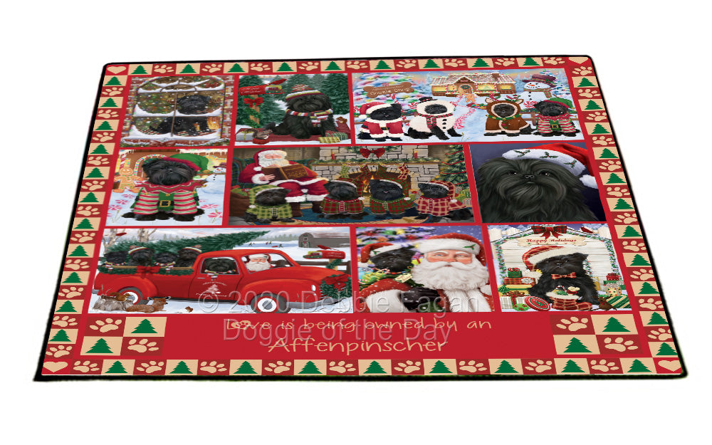 Love is Being Owned Christmas Affenpinscher Dogs Floormat FLMS54730