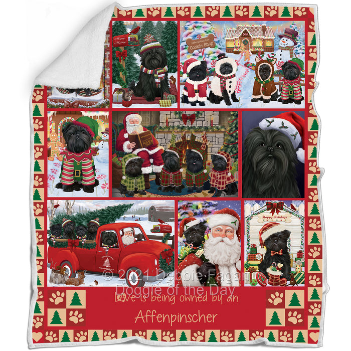 Love is Being Owned Christmas Affenpinscher Dogs Blanket BLNKT143427