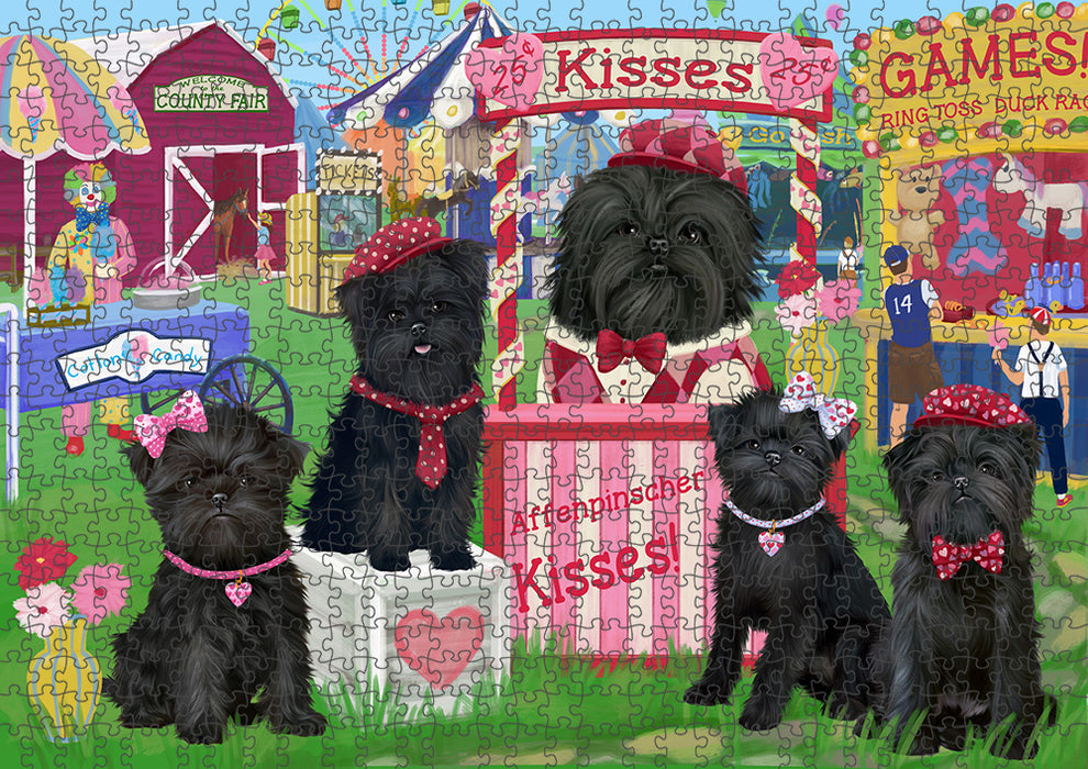 Carnival Kissing Booth Affenpinschers Dog Puzzle with Photo Tin PUZL91276