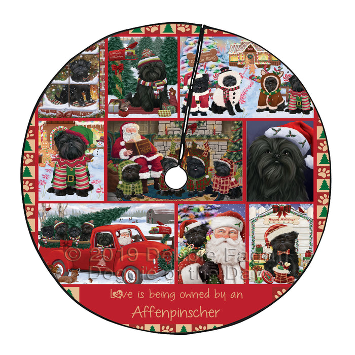Love is Being Owned Christmas Affenpinscher Dogs Tree Skirt
