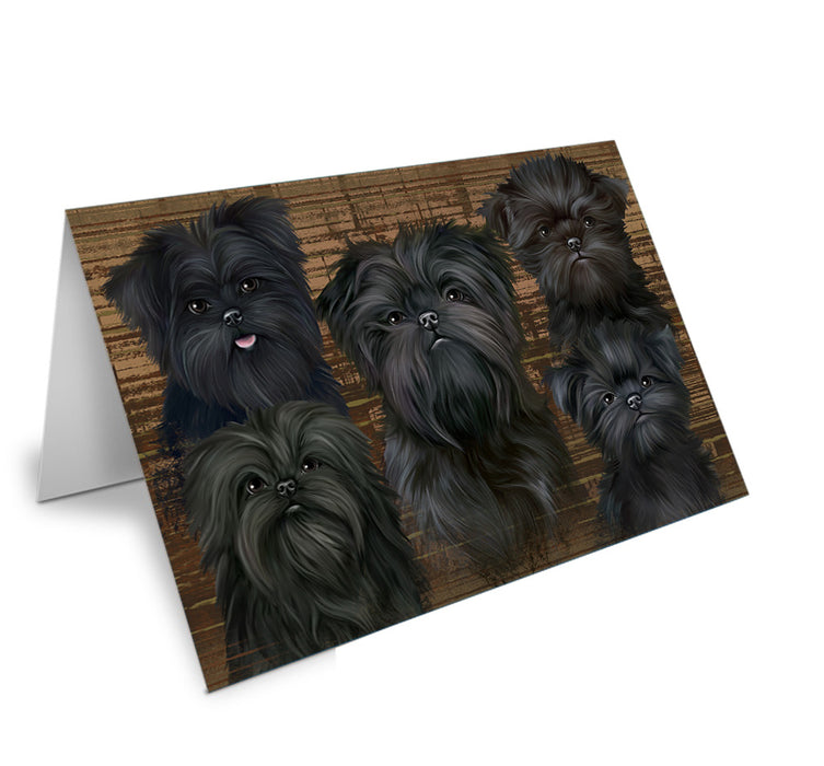 Rustic 5 Affenpinschers Dog Handmade Artwork Assorted Pets Greeting Cards and Note Cards with Envelopes for All Occasions and Holiday Seasons GCD54902