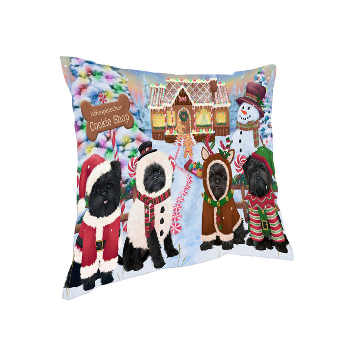 Holiday Gingerbread Cookie Shop Affenpinschers Dog Pillow PIL78648