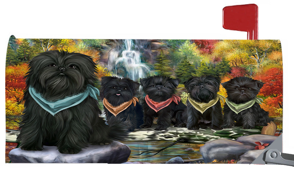 Scenic Waterfall Affenpinscher Dogs Magnetic Mailbox Cover MBC48691