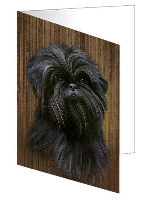 Rustic Affenpinscher Dog Handmade Artwork Assorted Pets Greeting Cards and Note Cards with Envelopes for All Occasions and Holiday Seasons GCD55565