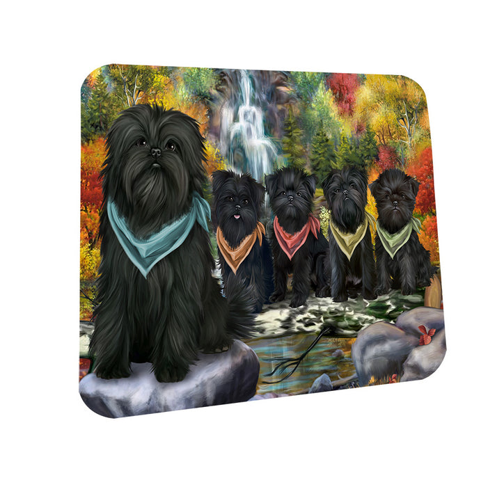 Scenic Waterfall Affenpinschers Dog Coasters Set of 4 CST49555