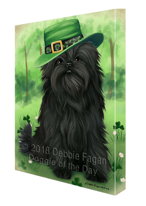 St. Patricks Day Irish Portrait Affenpinscher Dog Canvas Wall Art CVS50592