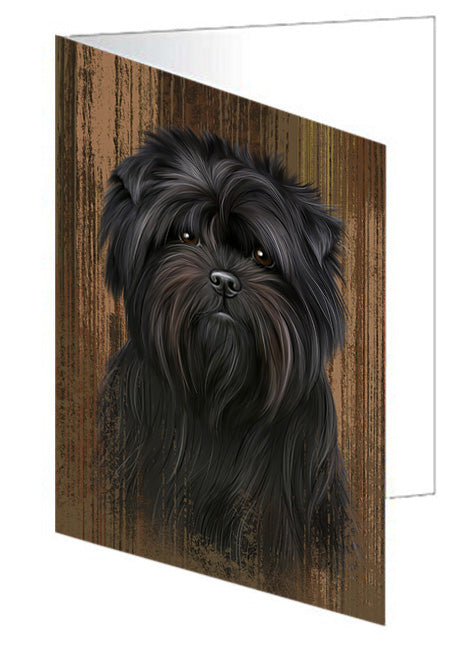 Rustic Affenpinscher Dog Handmade Artwork Assorted Pets Greeting Cards and Note Cards with Envelopes for All Occasions and Holiday Seasons GCD55568