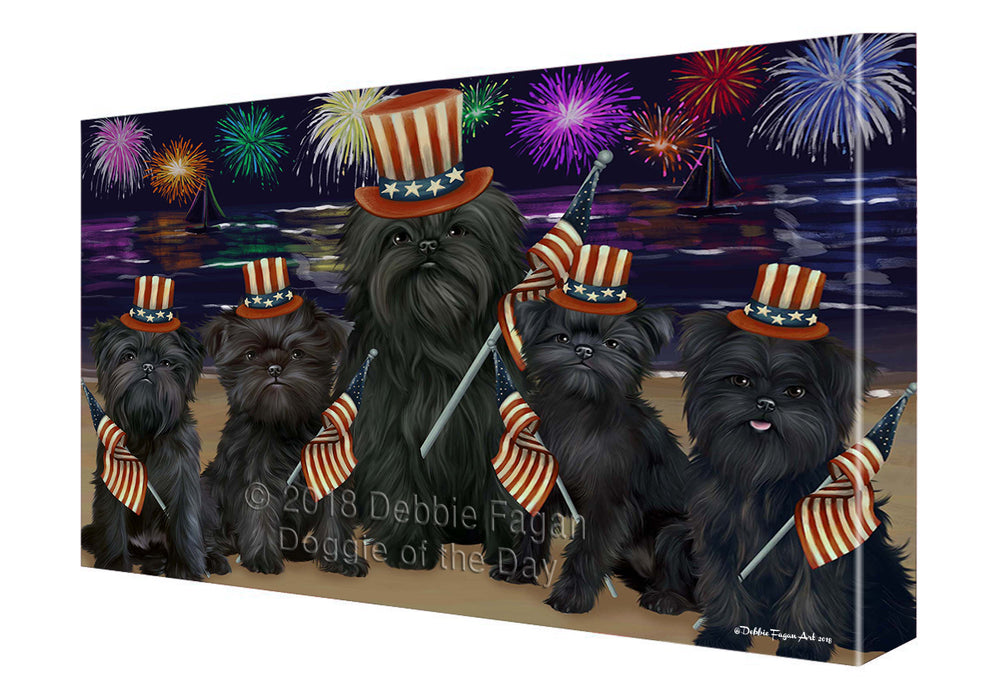 4th of July Firework Affenpinschers Dog Canvas Wall Art CVSA49359