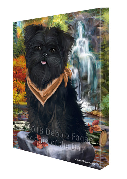Scenic Waterfall Affenpinscher Dog Canvas Wall Art CVS62566