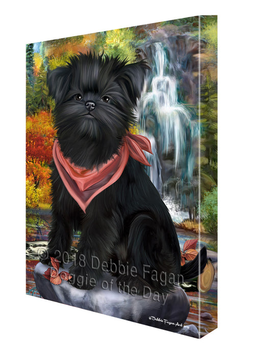 Scenic Waterfall Affenpinscher Dog Canvas Wall Art CVS62575