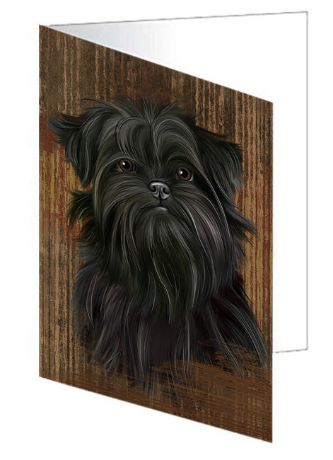 Rustic Affenpinscher Dog Handmade Artwork Assorted Pets Greeting Cards and Note Cards with Envelopes for All Occasions and Holiday Seasons GCD55571