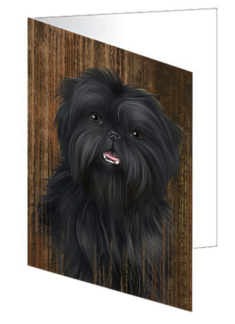 Rustic Affenpinscher Dog Handmade Artwork Assorted Pets Greeting Cards and Note Cards with Envelopes for All Occasions and Holiday Seasons GCD55574