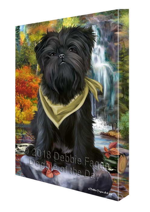 Scenic Waterfall Affenpinscher Dog Canvas Wall Art CVS62584