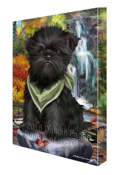Scenic Waterfall Affenpinscher Dog Canvas Wall Art CVS62593