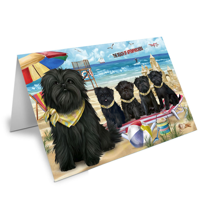Pet Friendly Beach Affenpinschers Dog Handmade Artwork Assorted Pets Greeting Cards and Note Cards with Envelopes for All Occasions and Holiday Seasons GCD53837