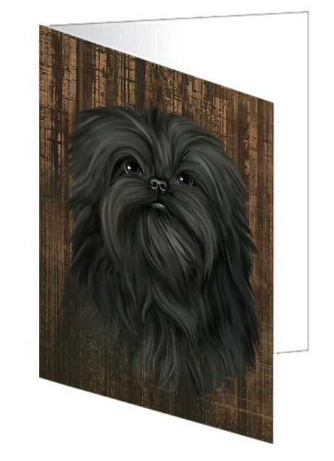 Rustic Affenpinscher Dog Handmade Artwork Assorted Pets Greeting Cards and Note Cards with Envelopes for All Occasions and Holiday Seasons GCD55577