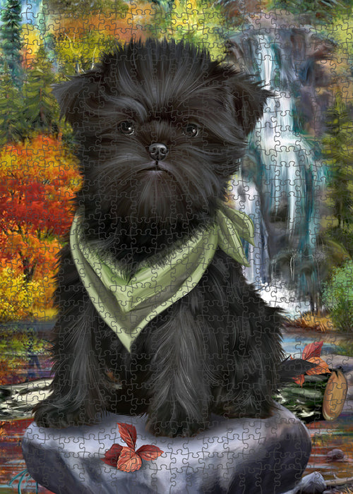 Scenic Waterfall Affenpinscher Dog Puzzle with Photo Tin PUZL52656