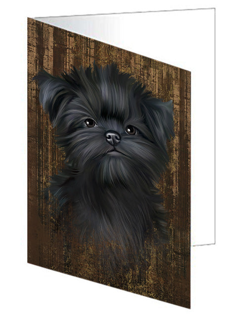 Rustic Affenpinscher Dog Handmade Artwork Assorted Pets Greeting Cards and Note Cards with Envelopes for All Occasions and Holiday Seasons GCD55580