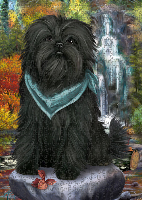 Scenic Waterfall Affenpinscher Dog Puzzle with Photo Tin PUZL52659
