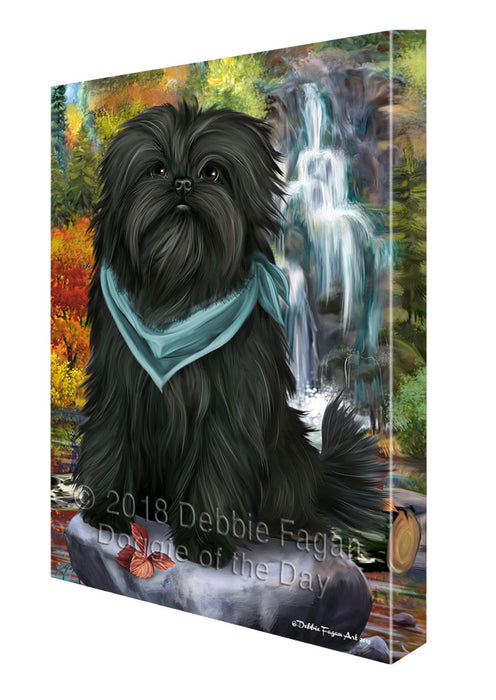 Scenic Waterfall Affenpinscher Dog Canvas Wall Art CVS62602