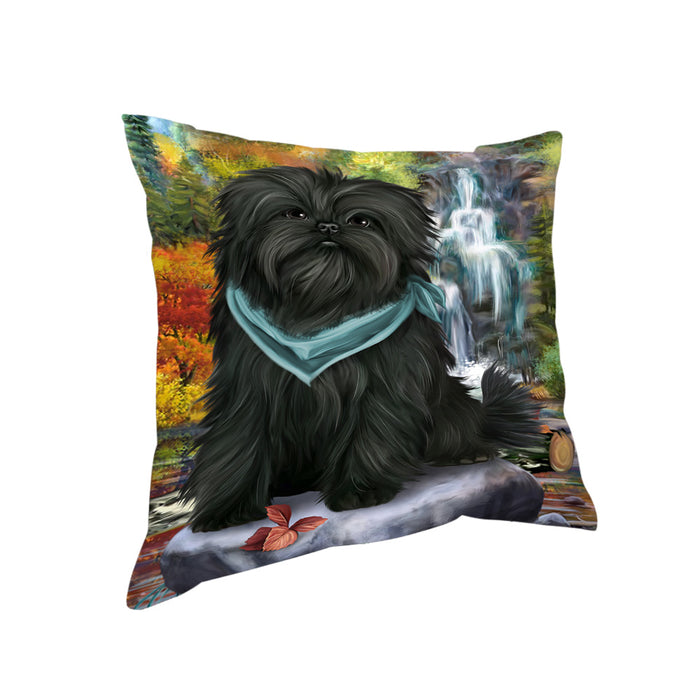 Scenic Waterfall Affenpinscher Dog Pillow PIL54460