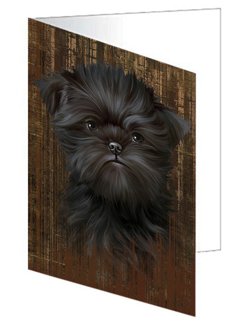 Rustic Affenpinscher Dog Handmade Artwork Assorted Pets Greeting Cards and Note Cards with Envelopes for All Occasions and Holiday Seasons GCD55583