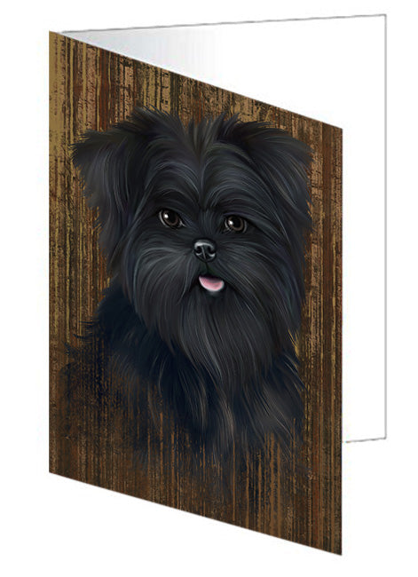 Rustic Affenpinscher Dog Handmade Artwork Assorted Pets Greeting Cards and Note Cards with Envelopes for All Occasions and Holiday Seasons GCD55586