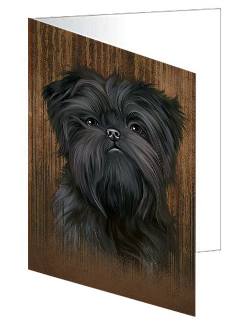 Rustic Affenpinscher Dog Handmade Artwork Assorted Pets Greeting Cards and Note Cards with Envelopes for All Occasions and Holiday Seasons GCD55589