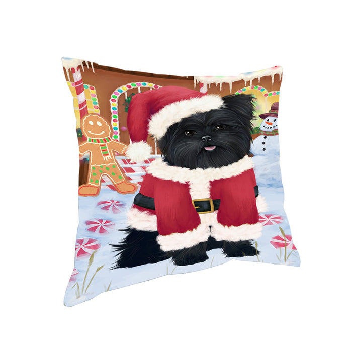Christmas Gingerbread House Candyfest Affenpinscher Dog Pillow PIL78744