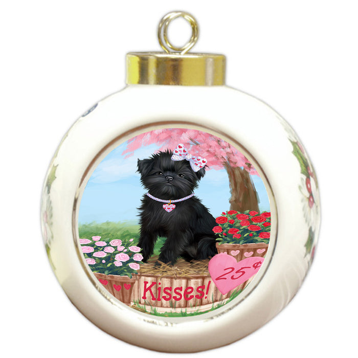 Rosie 25 Cent Kisses Affenpinscher Dog Round Ball Christmas Ornament RBPOR56104