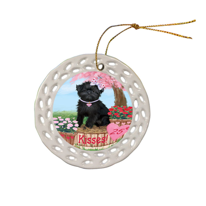 Rosie 25 Cent Kisses Affenpinscher Dog Ceramic Doily Ornament DPOR56104