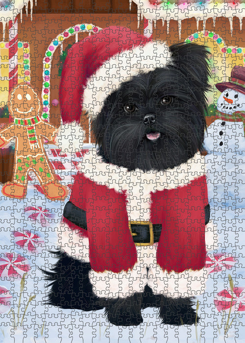 Christmas Gingerbread House Candyfest Affenpinscher Dog Puzzle with Photo Tin PUZL92652