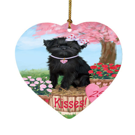 Rosie 25 Cent Kisses Affenpinscher Dog Heart Christmas Ornament HPOR56104