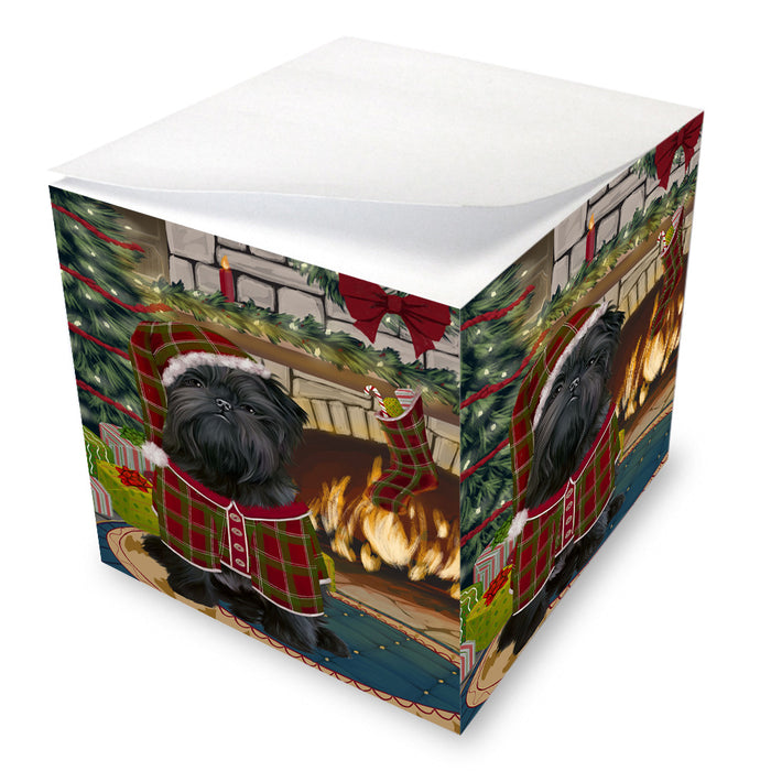 The Stocking was Hung Affenpinscher Dog Note Cube NOC53486