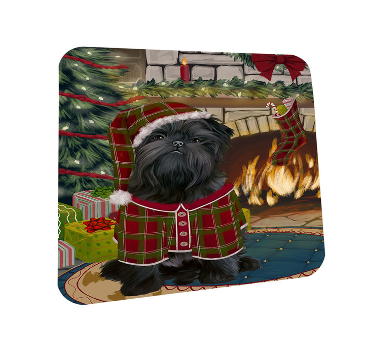 The Stocking was Hung Affenpinscher Dog Coasters Set of 4 CST55098