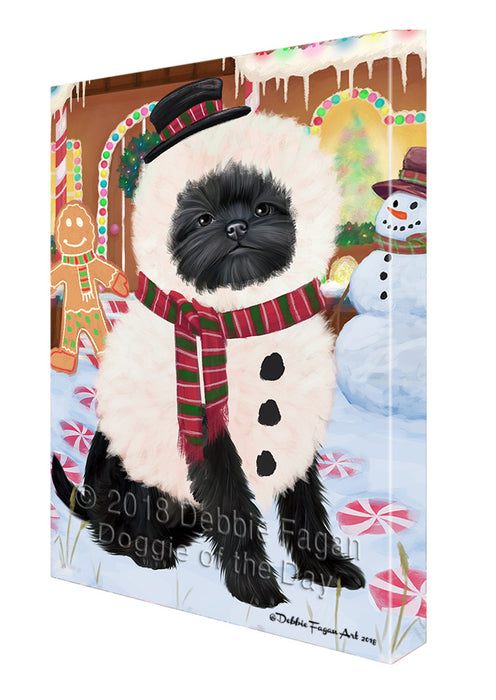 Christmas Gingerbread House Candyfest Affenpinscher Dog Canvas Print Wall Art Décor CVS127250