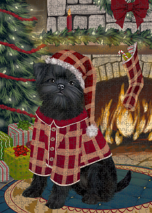 The Stocking was Hung Affenpinscher Dog Puzzle with Photo Tin PUZL88772